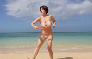 【真田まこと】極小ビキニでフリスビーをしながら揺れる爆乳がエロすぎる